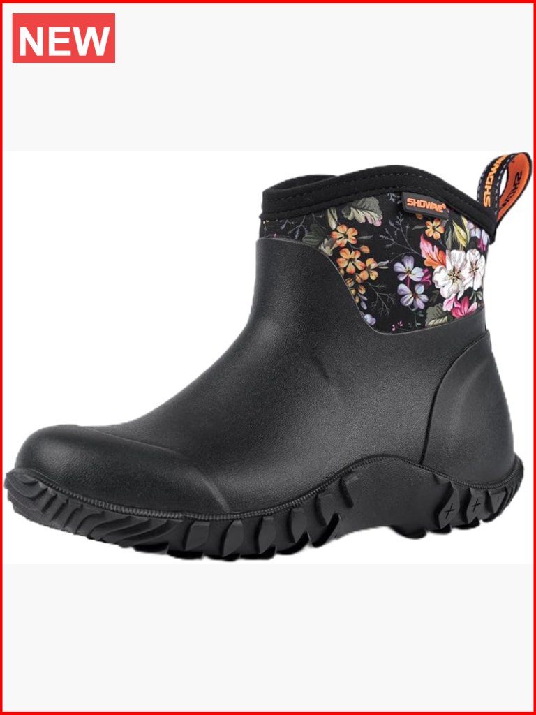 Waterproof Rubber Ankle Rain Booties Garden Boots For Yard Chore Farm Outdoor